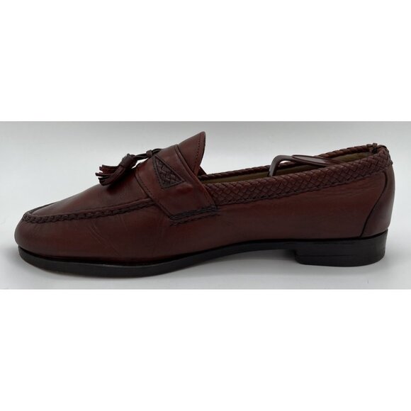 Allen Edmonds Brown Maxfield Tassel Loafer W/ Weave Accents/Dust Covers 11.5 D main image 11